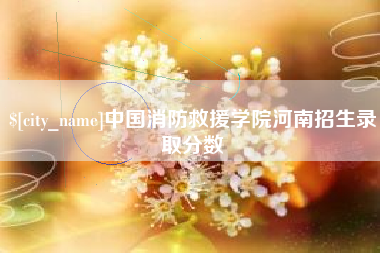 宿迁中国消防救援学院河南招生录取分数