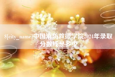宿迁中国消防救援学院2024年录取分数线是多少