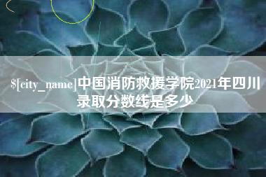 宿迁中国消防救援学院2021年四川录取分数线是多少