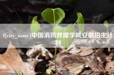宿迁中国消防救援学院安徽招生计划
