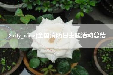 宿迁全国消防日主题活动总结