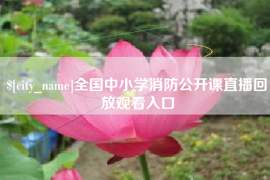 宿迁全国中小学消防公开课直播回放观看入口