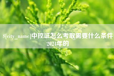 宿迁中控证怎么考取需要什么条件2024年的