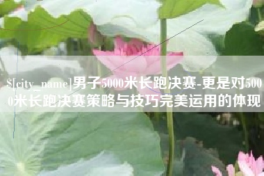 宿迁男子5000米长跑决赛-更是对5000米长跑决赛策略与技巧完美运用的体现