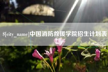 宿迁中国消防救援学院招生计划表