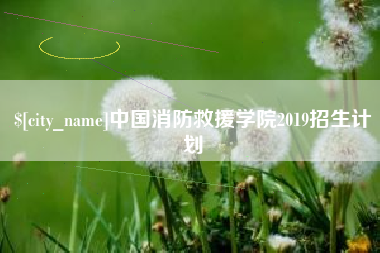宿迁中国消防救援学院2019招生计划